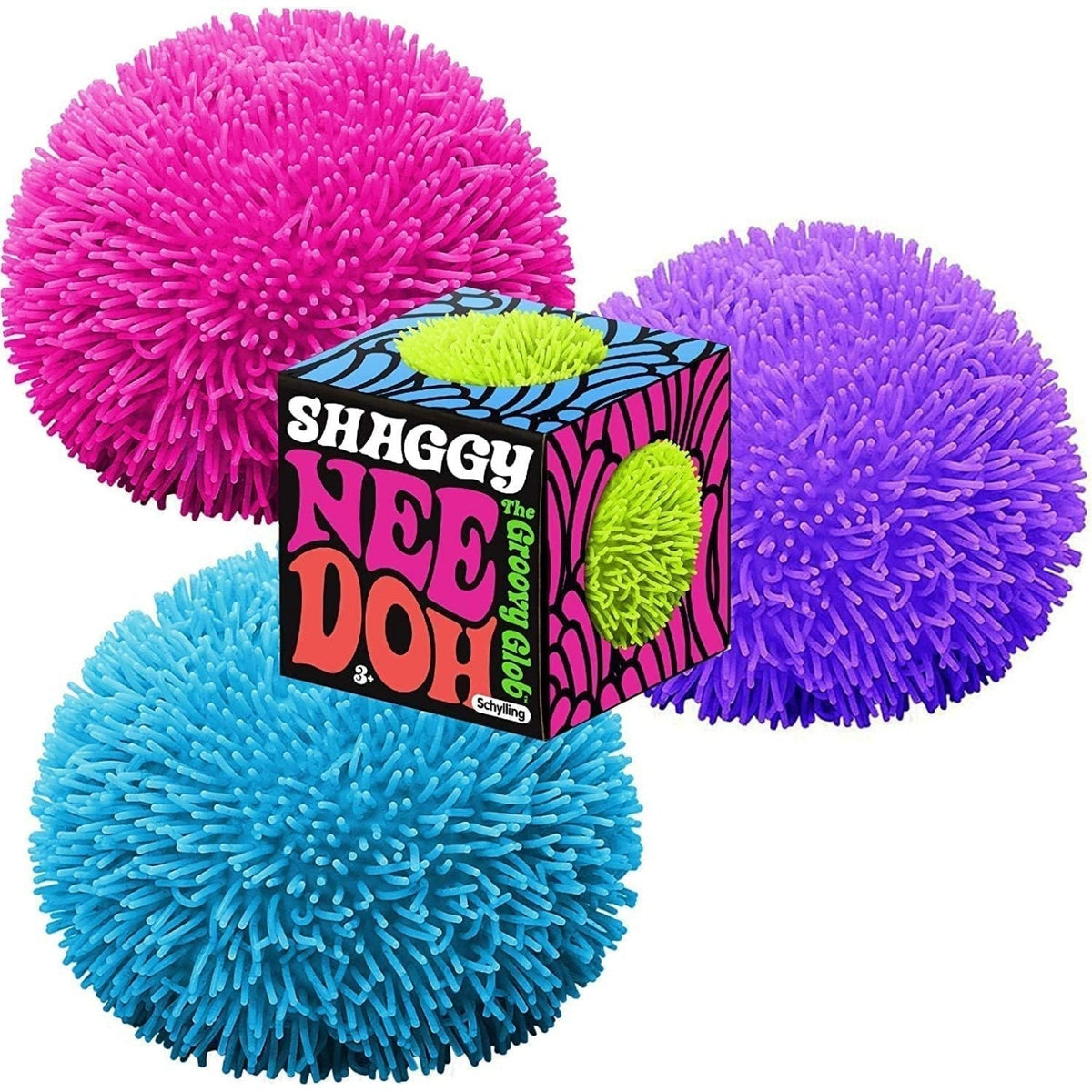 NeeDoh Shaggy Ball – Neon Squishy – 3er-Pack