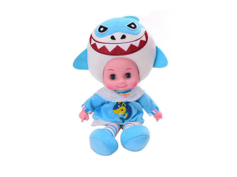 18-Zoll-Haifischpuppe mit Ton und Musik – Plüsch-Babypuppenspielzeug, interaktive Musikpuppe