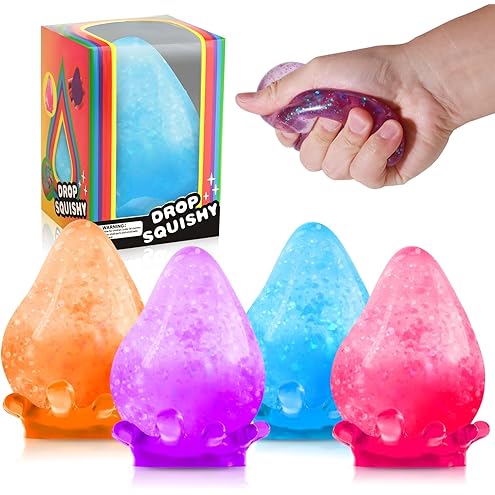 Dream 2er-Pack Squishy-Stressabbaubälle – sensorisches Zappelspielzeug aus Silikon für Kinder und Erwachsene (blau und rosa)