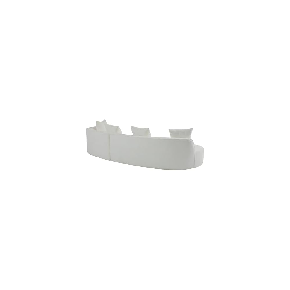 126-Zoll gebogenes Ecksofa, modulares Samt-Sofa, Beige
