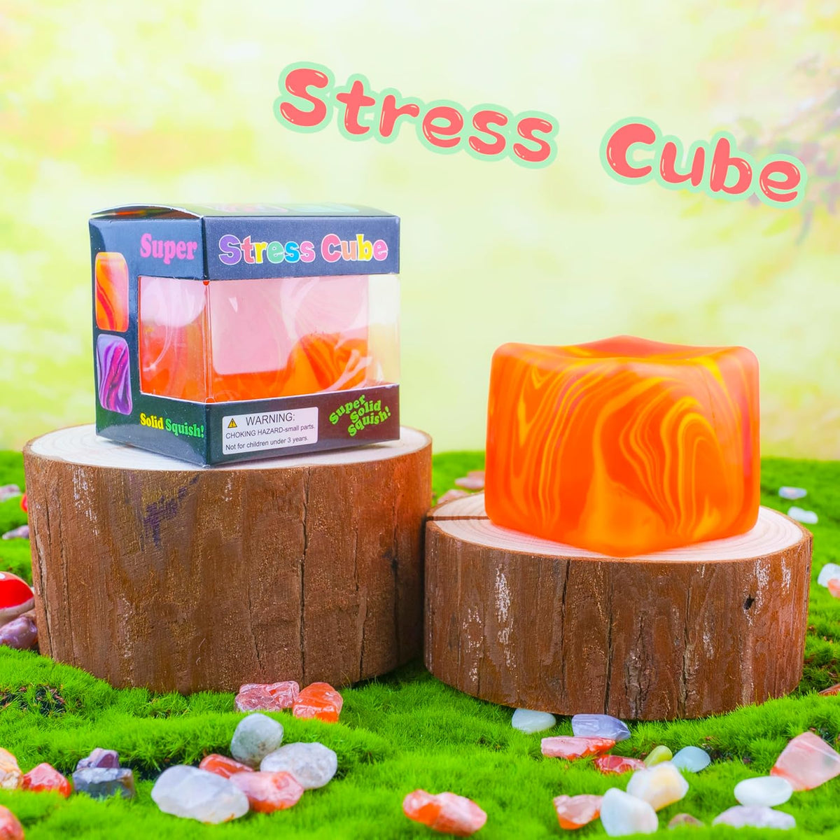 NeeDoh Nice Cube – Solid Squish – Gelb und Orange