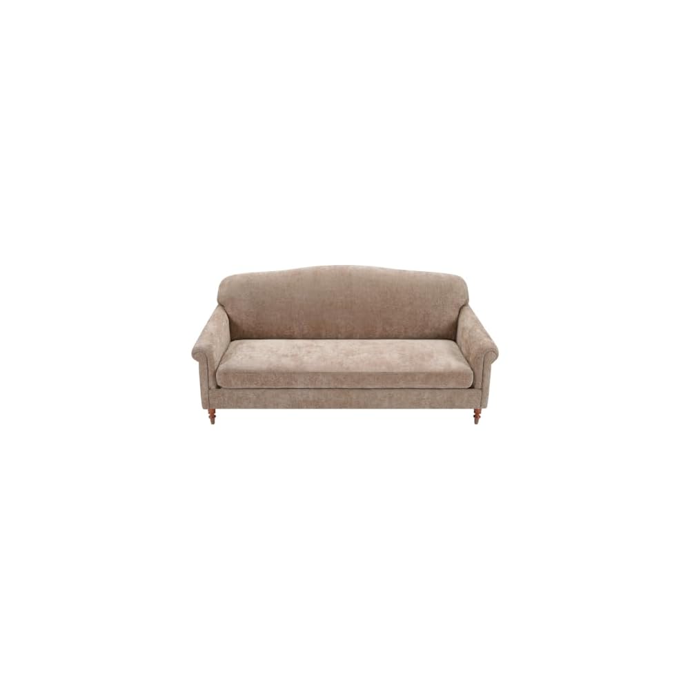 Sola 77,5'' Modernes Loveseat-Sofa aus Chenille mit gerollten Armlehnen und Rahmen aus Kautschukholz, 2-Sitzer-Sofa für Wohnzimmer, bequeme Couch für Hotel/Apartment, Haferfarben