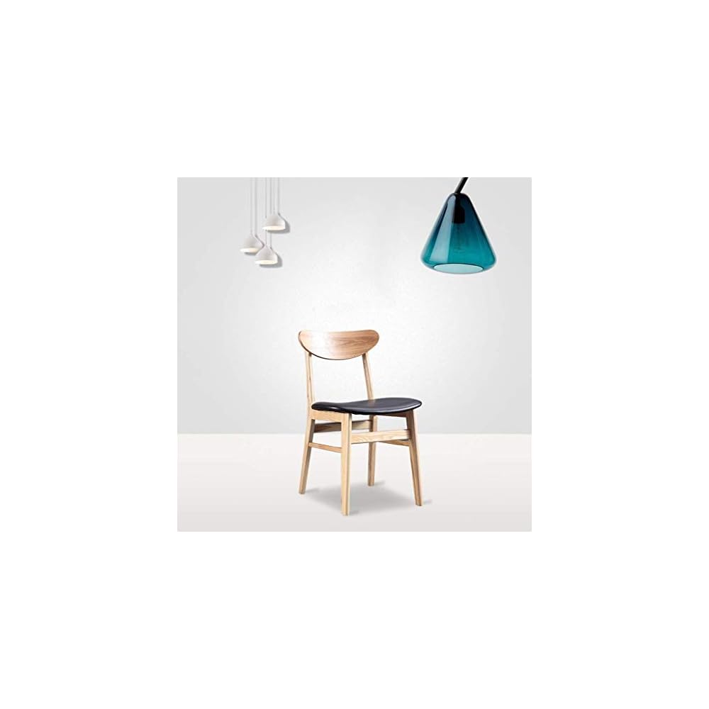 Balcony Chair Solid Wood Backrest Chair Home Leisure Study Chair Bearing Weight 130kg (Color : Wood Color Size : 46 48 75CM)