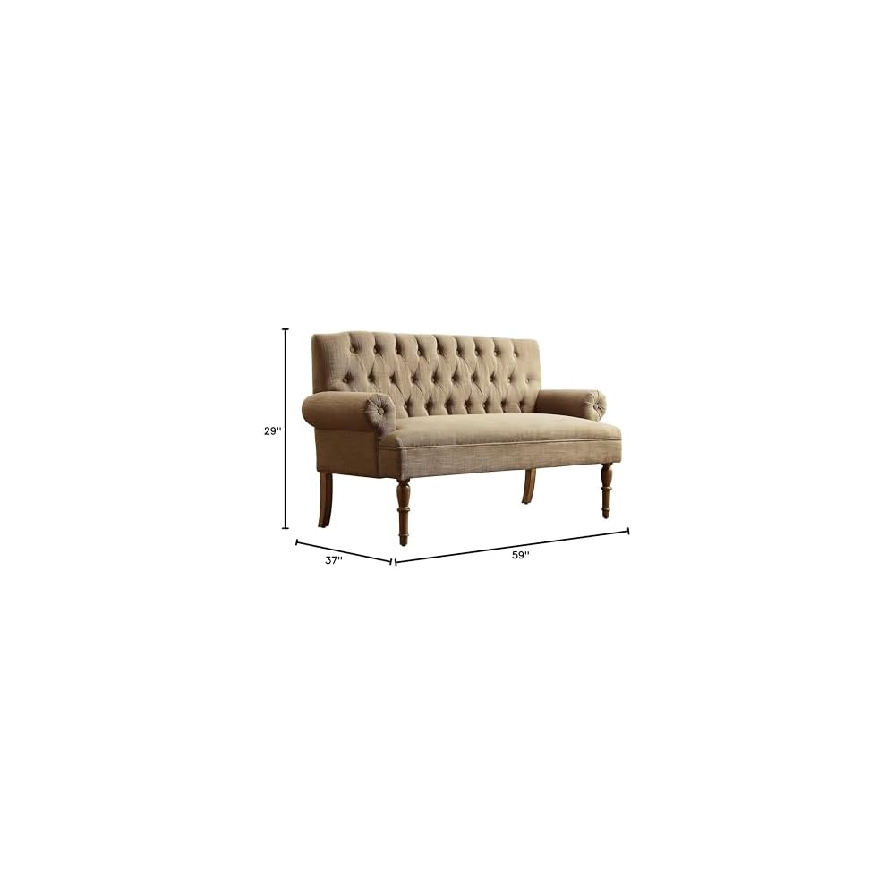 Celino Loveseat Sofa for Living Room - Couch in a Box, Linen, Brown