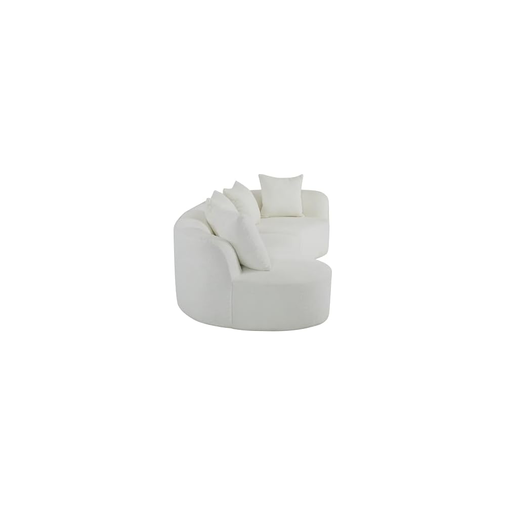 126-Zoll gebogenes Ecksofa, modulares Samt-Sofa, Beige
