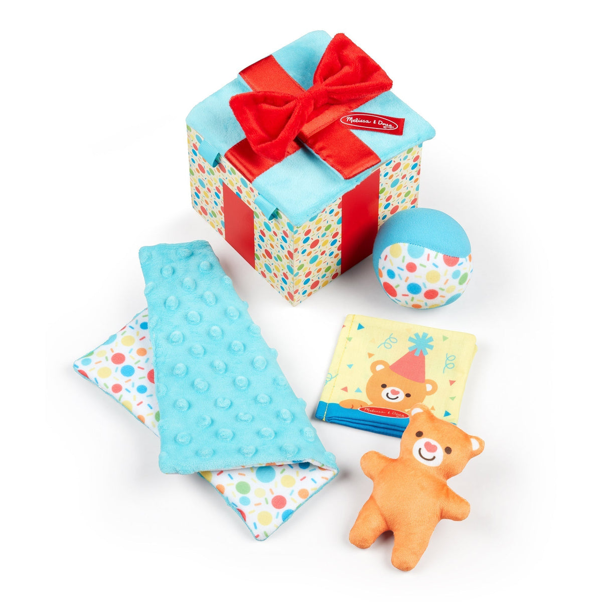 Melissa & Doug Überraschungs-Geschenkbox aus Holz für Babys, sensorisches Spielzeug