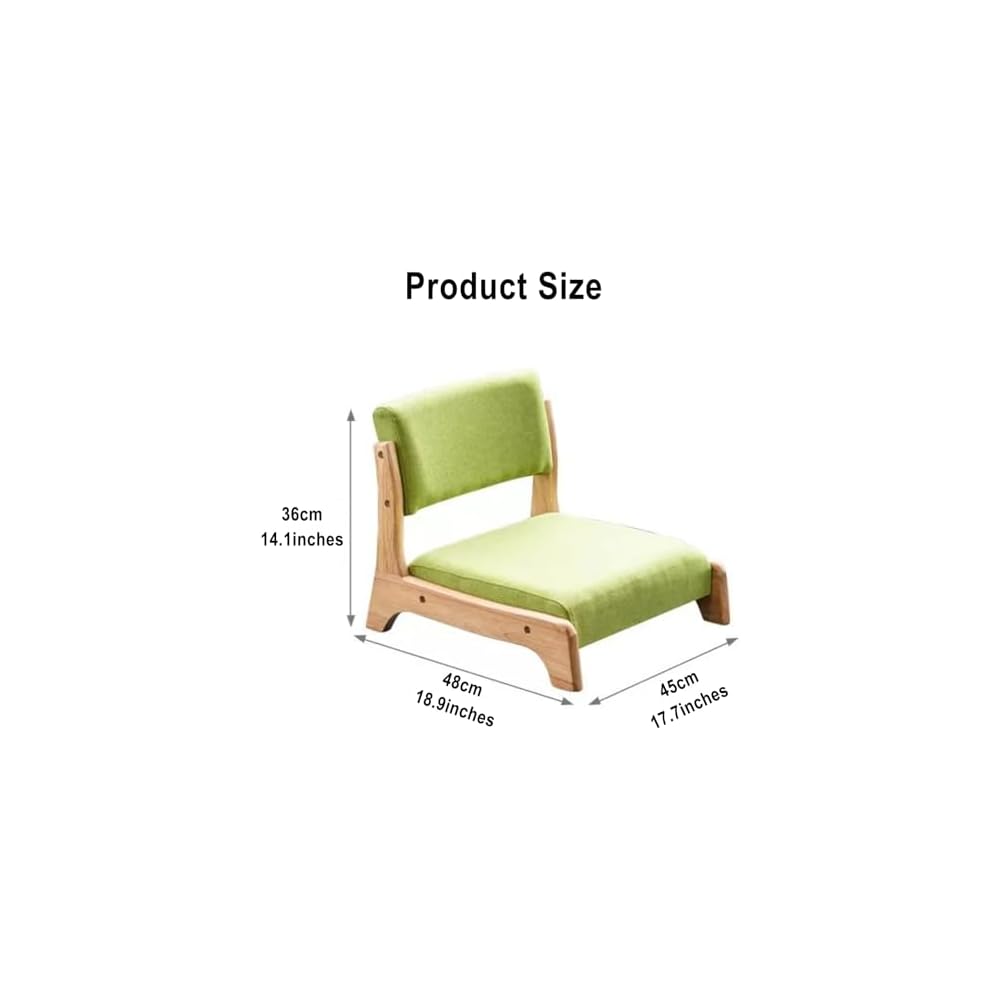Portable Japanese Floor Chair with Back Support, Soft Cushioned Armless Seat for Living Room, Bedroom, Reading, Bay Window - Ideal Low-Back Design for Comfort and Relaxation