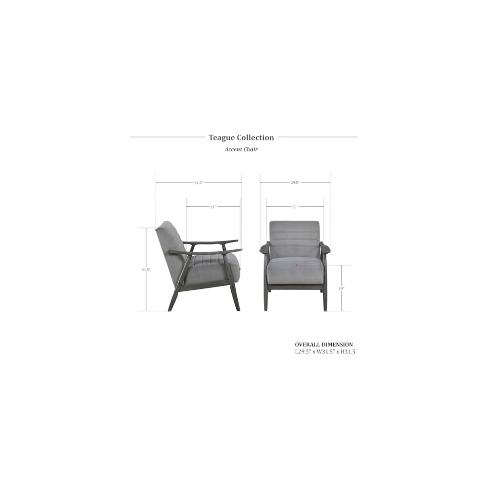 Teague Velvet Accent Chair, Gray