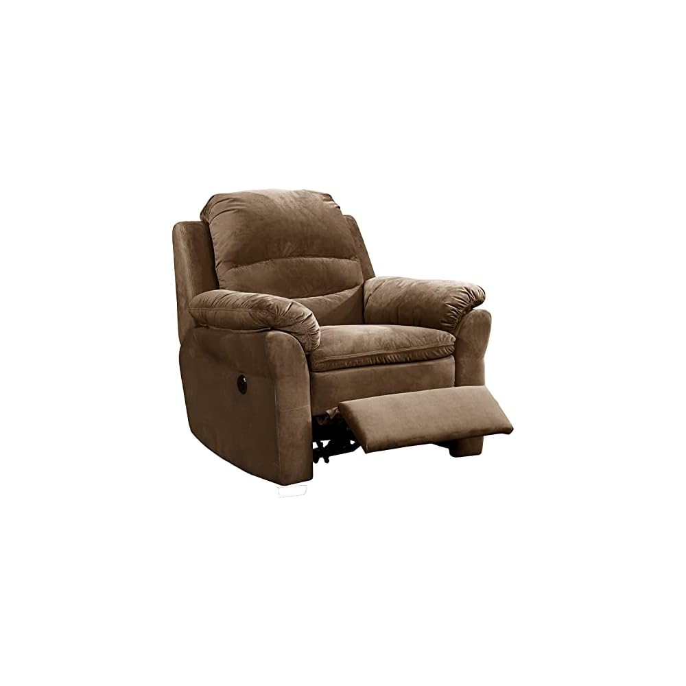 Felix Collection Moderner elektrischer Relaxsessel mit USB-Ladeanschluss und sanfter Lendenwirbel-Massagefunktion für Wohnzimmer, Heimkino oder Schlafzimmer, Lohbraun