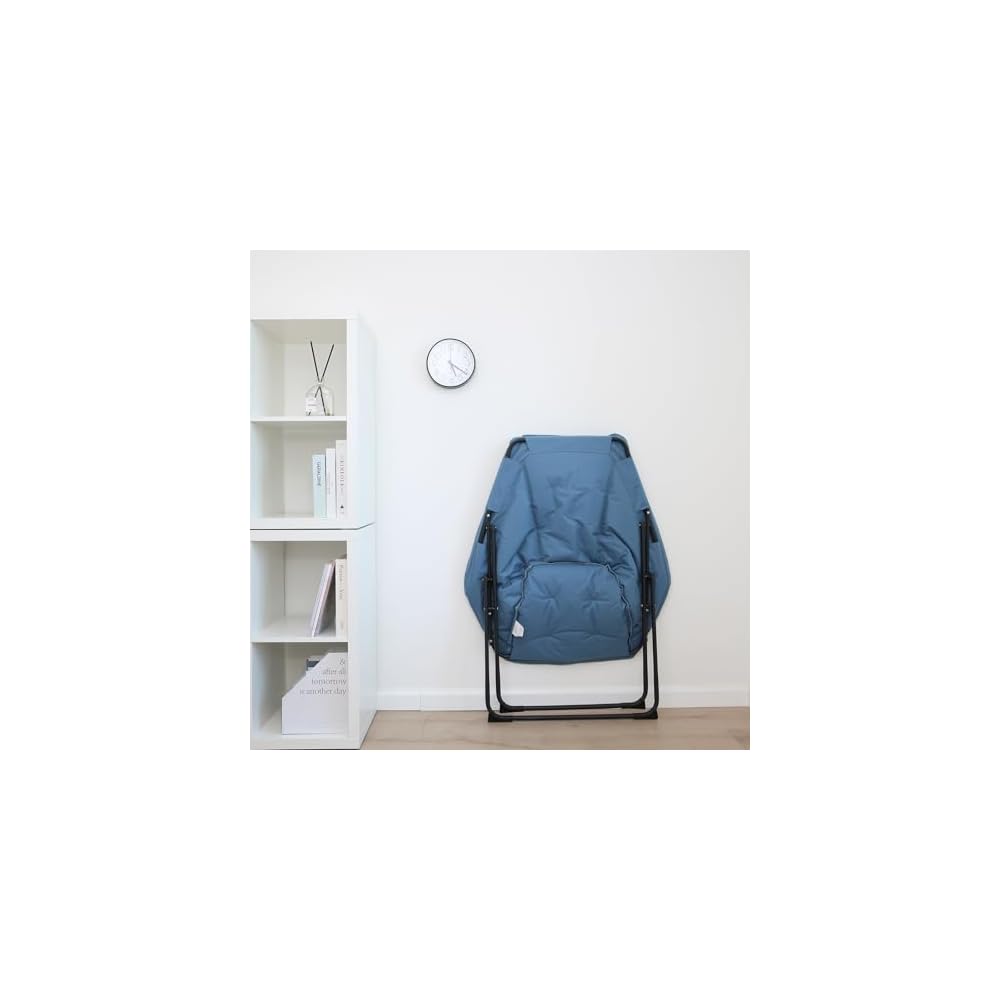 Hexagon Foldable Living Room Chair, Saucer Chair for Adults, Comfy Bedroom Lounge Chair, Moon Chair, Lazy Folding Chair for Dorm Rooms(Chair-Blue)