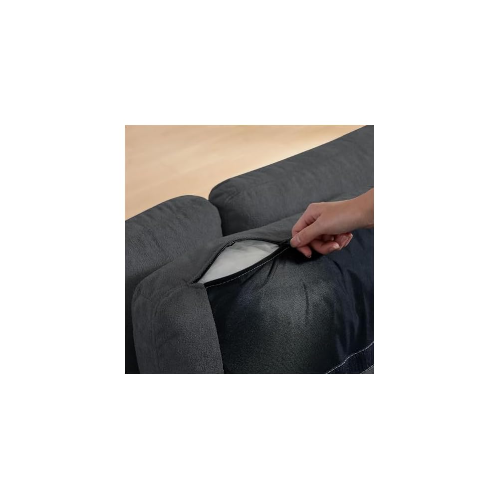102" Verstellbares Ecksofa, L-förmiges Sofa mit Rückenkissen, modernes gepolstertes 6-Sitzer-Sofa-Set, seitenverkehrt montierbar, für Wohnzimmer, Apartment, Büro, Dunkelgrau
