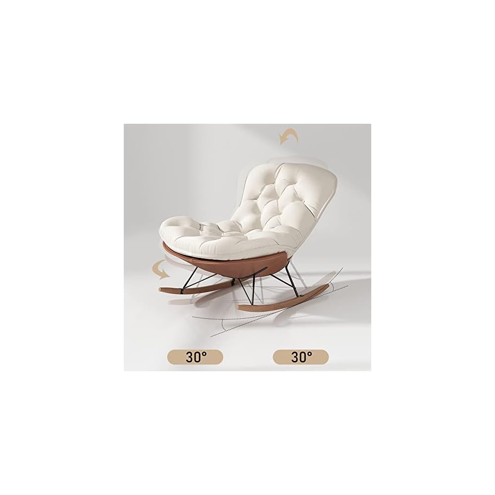Modern Rocking Chair, Single Sofa Chair for Bedroom/Living Room/Office, Soft Skin Friendly Fabric (Color : Orange, Size : 85x60x87cm)