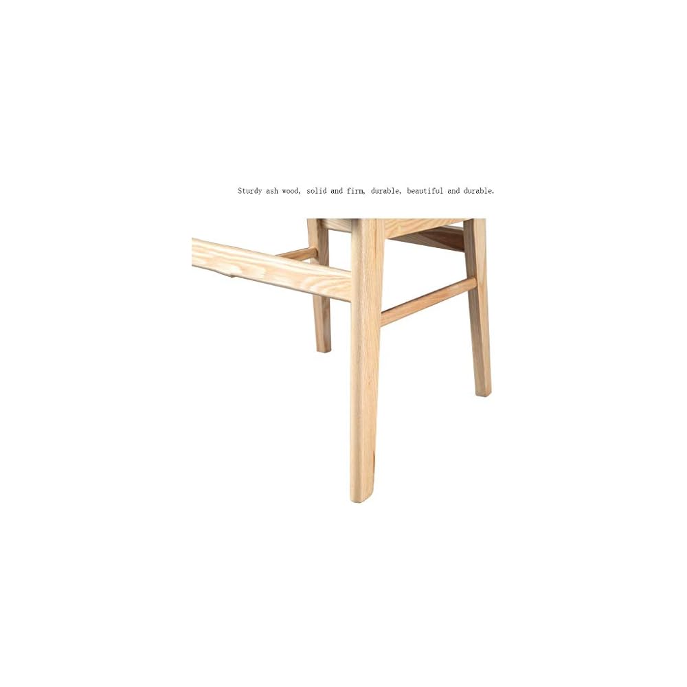 Balcony Chair Solid Wood Backrest Chair Home Leisure Study Chair Bearing Weight 130kg (Color : Wood Color Size : 46 48 75CM)