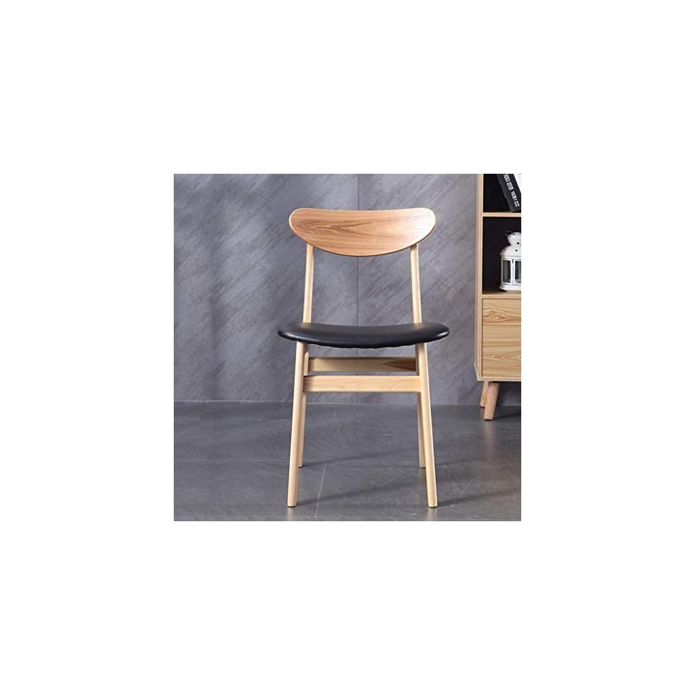 Balcony Chair Solid Wood Backrest Chair Home Leisure Study Chair Bearing Weight 130kg (Color : Wood Color Size : 46 48 75CM)