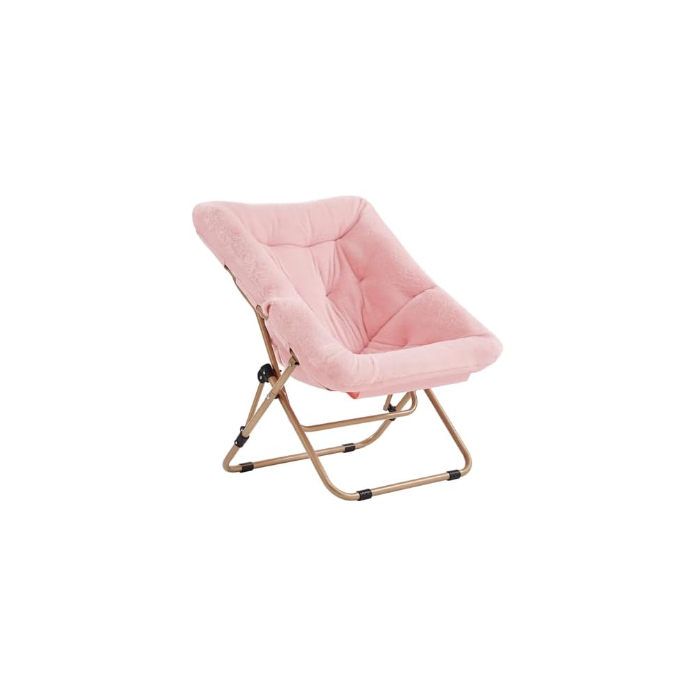 Comfy Folding Saucer Chair for Adults, Moon Chair, Pink