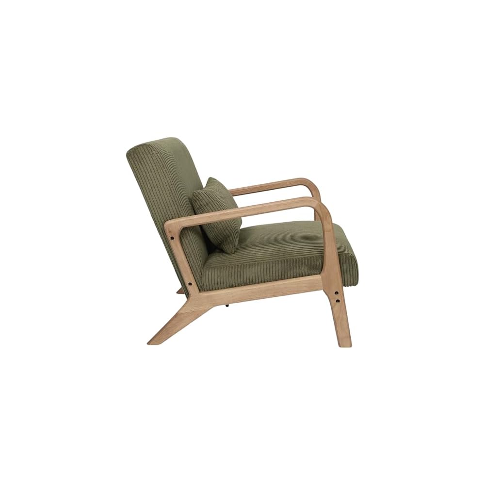 HD0531 Modern Living Room Chair in Green Velvet Ergonomic Design for Optimal Comfort Ideal for Relaxing and Reading 64.5 x 75 x 83 cm Green Colour