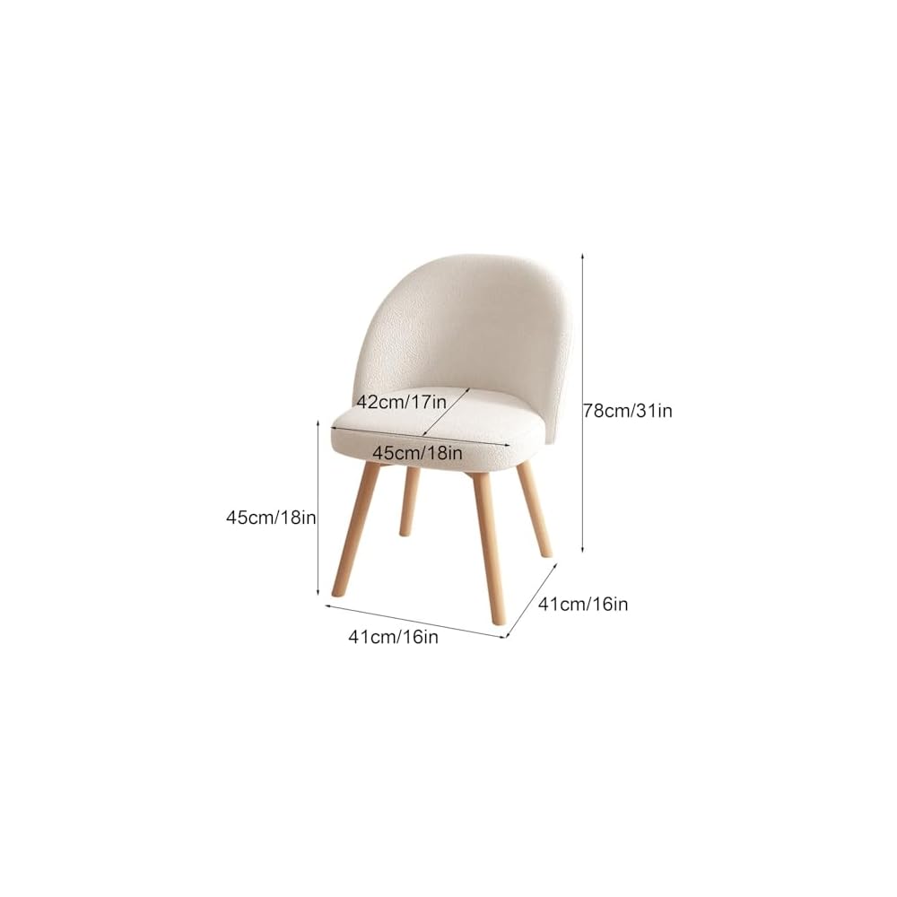 Blue Cotton Linen Swivel Vanity Chair with Back, Stylish Wood Legs for Bedroom & Beauty Room, Comfortable Makeup Chair, Modern Design, Home Decor Furniture