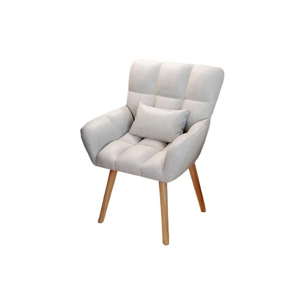 Elegant Patterned Armchair with Ergonomic Design and Comfortable Fabric - Perfect for Living Rooms and Offices (Fixed Model + Flannel Shu Beige (Free Throw Pillow))