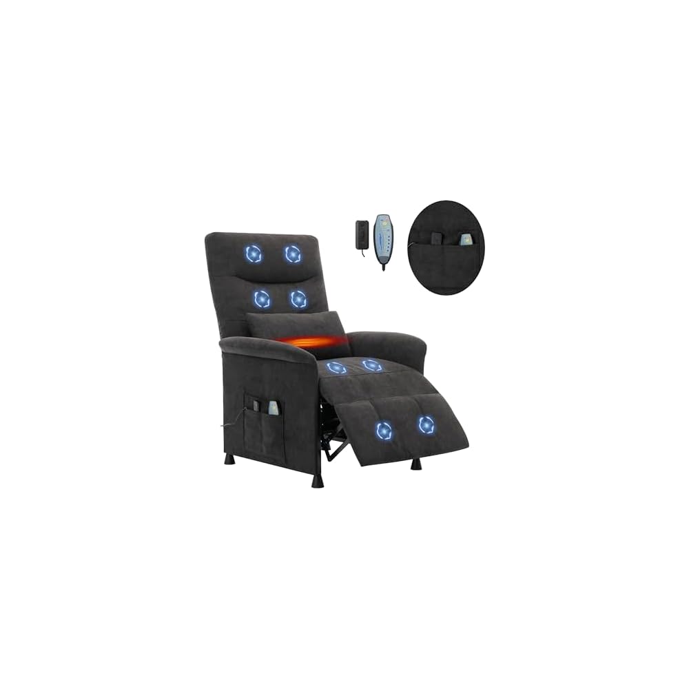 Power Recliner Chair for Adults - Electric Reclining Sofa with Side Pocket & Remote, Adjustable Recliner for Living Room or Home Theater Seating