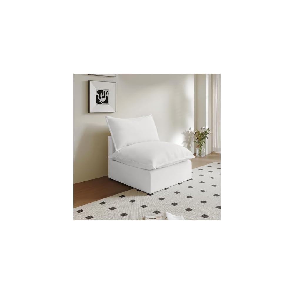 Cloud-Sektionssofas, mit Daunen gefülltes Sofa für das Wohnzimmer, modulare Cloud-Sofas, abnehmbare Sofabezüge, Cremeweiß