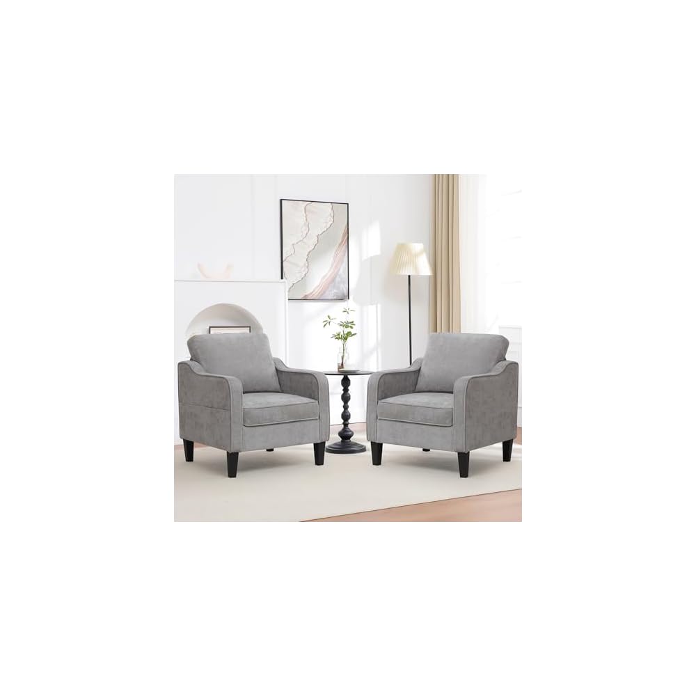 Akzentstuhl für das Wohnzimmer, Mid-Century moderner Lesesessel für das Schlafzimmer, gepolsterter Armlehnstuhl mit Seitentaschen, bequemer Einzelsessel für Büro, Wohnung, kleines Zimmer, Hellbraun