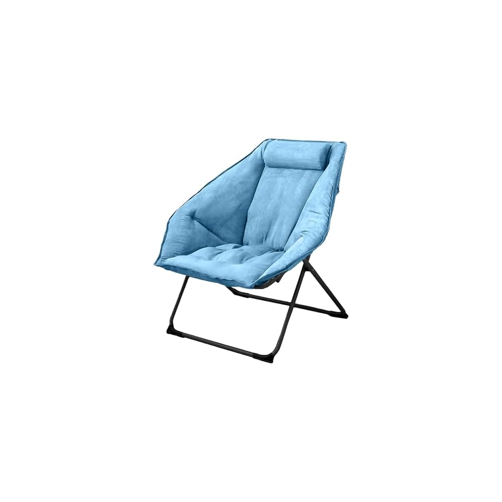 Hexagon Foldable Living Room Chair, Saucer Chair for Adults, Comfy Bedroom Lounge Chair, Moon Chair, Lazy Folding Chair for Dorm Rooms(Chair-Blue)