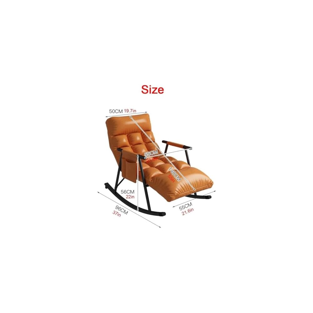 LSLYTQ Adjustable Indoor Rocking Chair Adult Recliner - Comfortable Single Sofa for Bedroom Living Room, Reading Lounge, and Balcony - Waterproof Tech Cloth Armchair