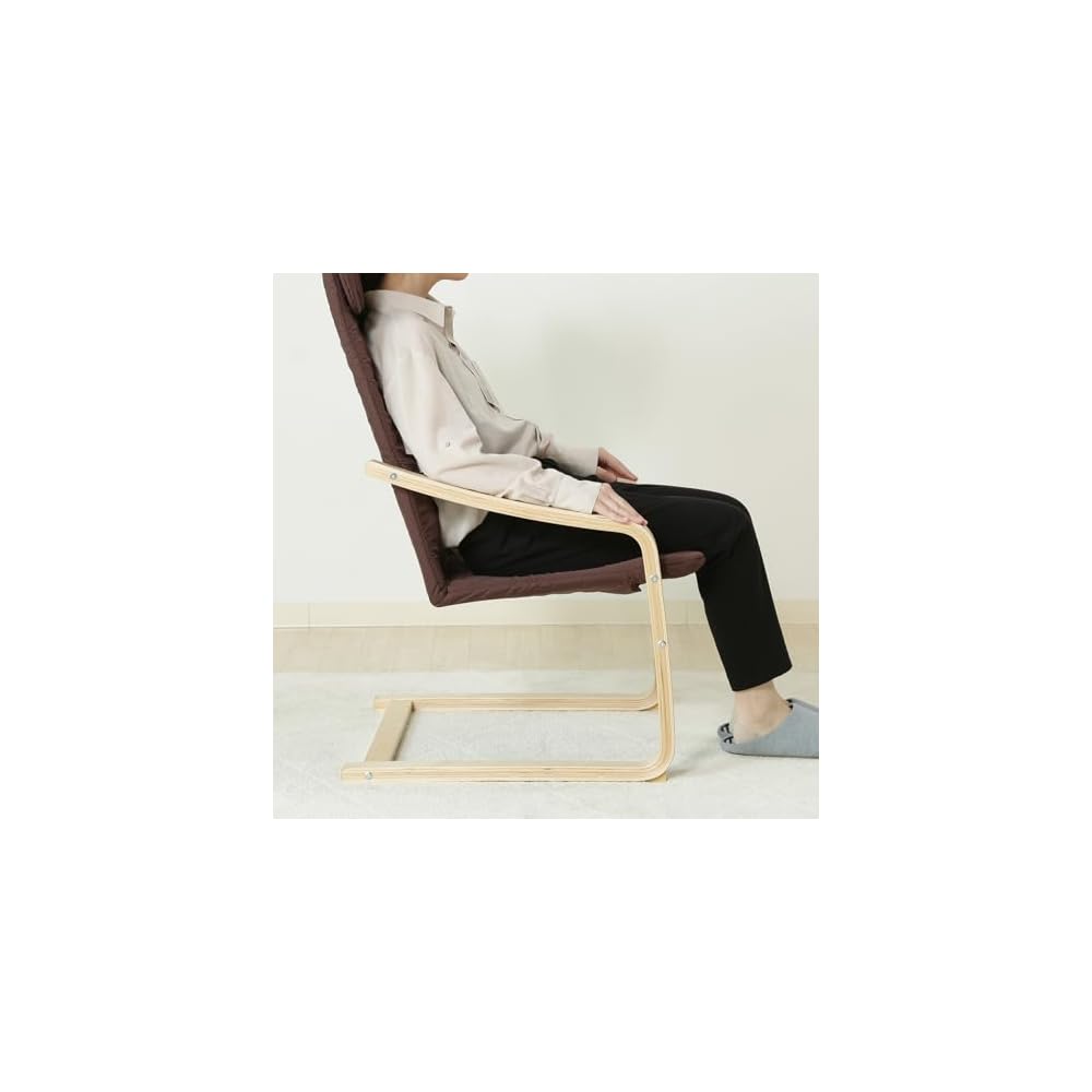Fuji Boeki 84056 Relax Chair, Personal Chair, 1 Seater, Width 23.2 x Depth 30.3 x Height 40.2 inches (59 x 77 x 102 cm), Brown, Slim
