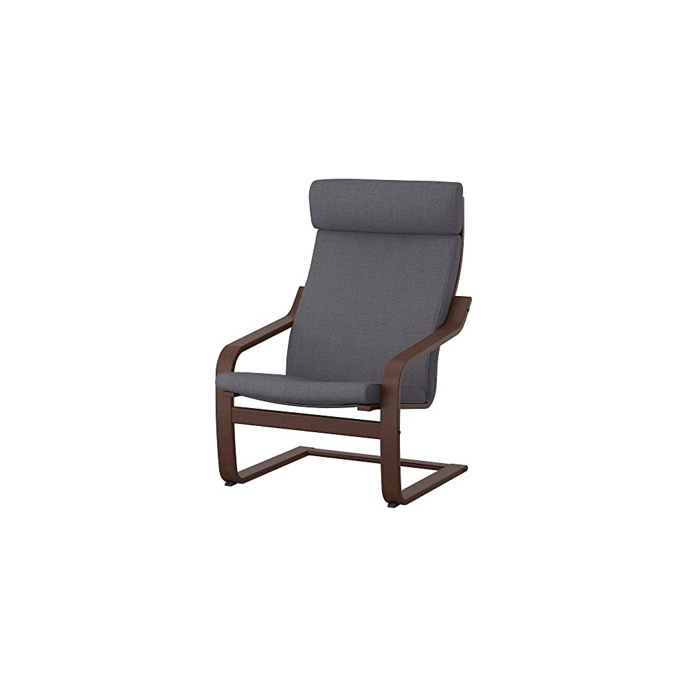 POÄNG Sessel, braun/Skiftebo dunkelgrau