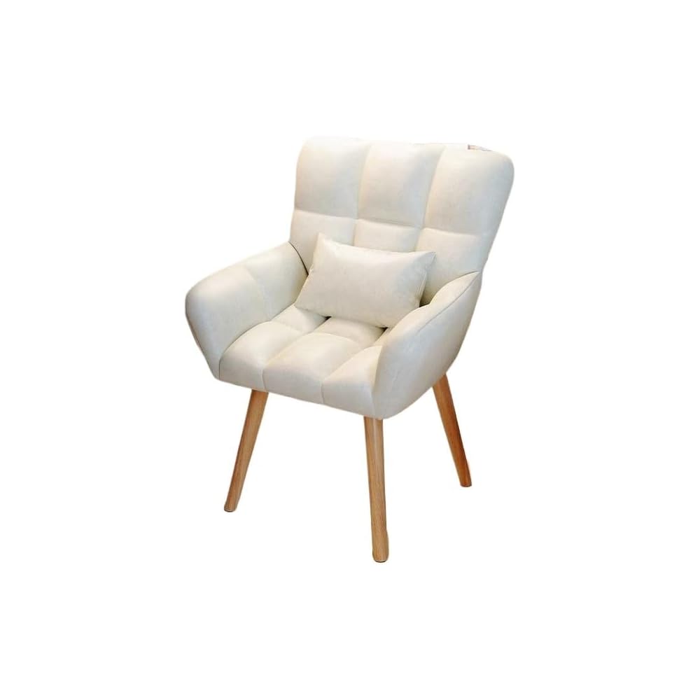 Elegant Patterned Armchair with Ergonomic Design and Comfortable Fabric - Perfect for Living Rooms and Offices (Fixed Model + Flannel Shu Beige (Free Throw Pillow))