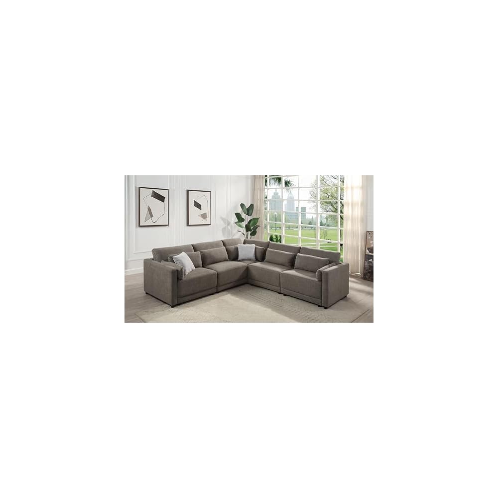 Rylie Modular - Wedge with 3 Pillows in Gray