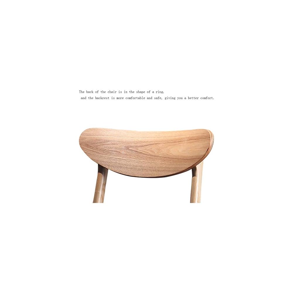 Balcony Chair Solid Wood Backrest Chair Home Leisure Study Chair Bearing Weight 130kg (Color : Wood Color Size : 46 48 75CM)