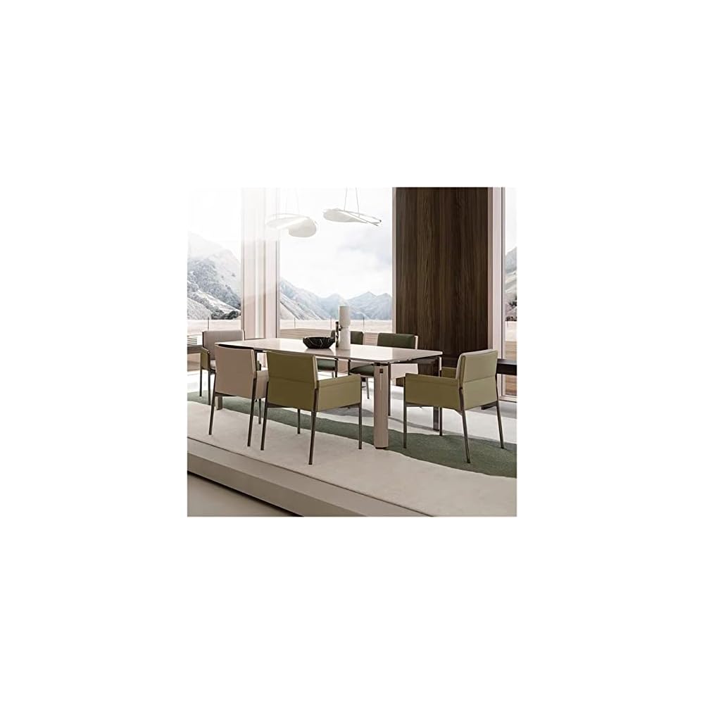 Adjustable Office Computer Chair with Armrest Leather Back Living Room Chairs Sofa Armchairs Dining Chair Home Furniture(Green)