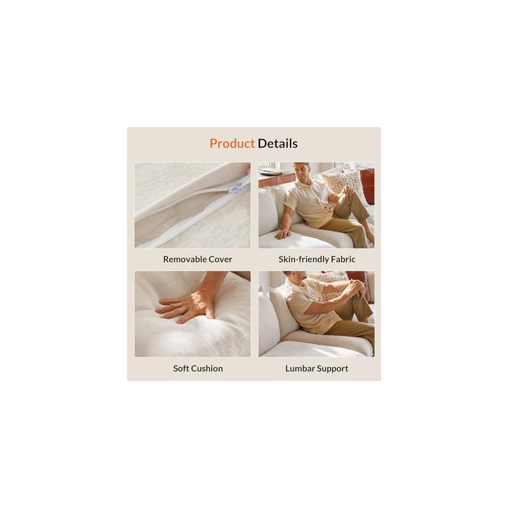 Sitzkissenbezug für Ecksofa, Beige (Kissen nicht enthalten)