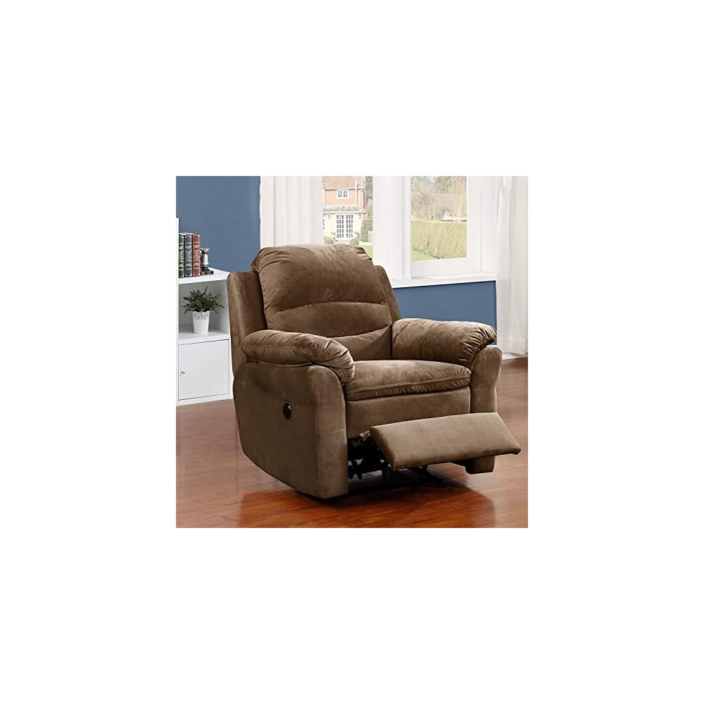 Felix Collection Moderner elektrischer Relaxsessel mit USB-Ladeanschluss und sanfter Lendenwirbel-Massagefunktion für Wohnzimmer, Heimkino oder Schlafzimmer, Lohbraun