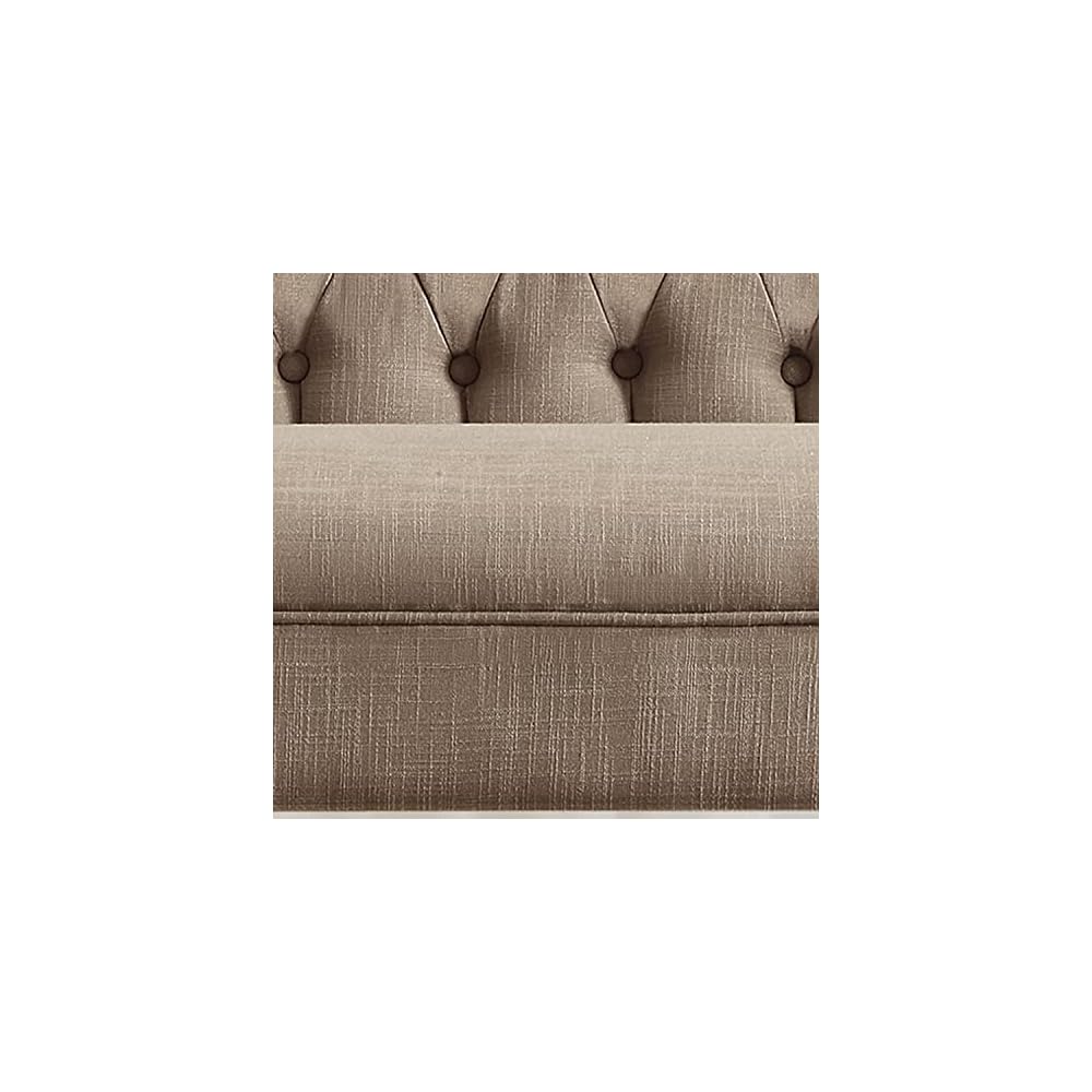 Celino Loveseat Sofa for Living Room - Couch in a Box, Linen, Brown