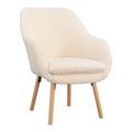 Take a Seat Charlotte Wingback Sherpa Accent Armchair 25.25" - Boho Transitional Boucle Lounge Chair for Office, Den, Living Room, Sherpa Cream