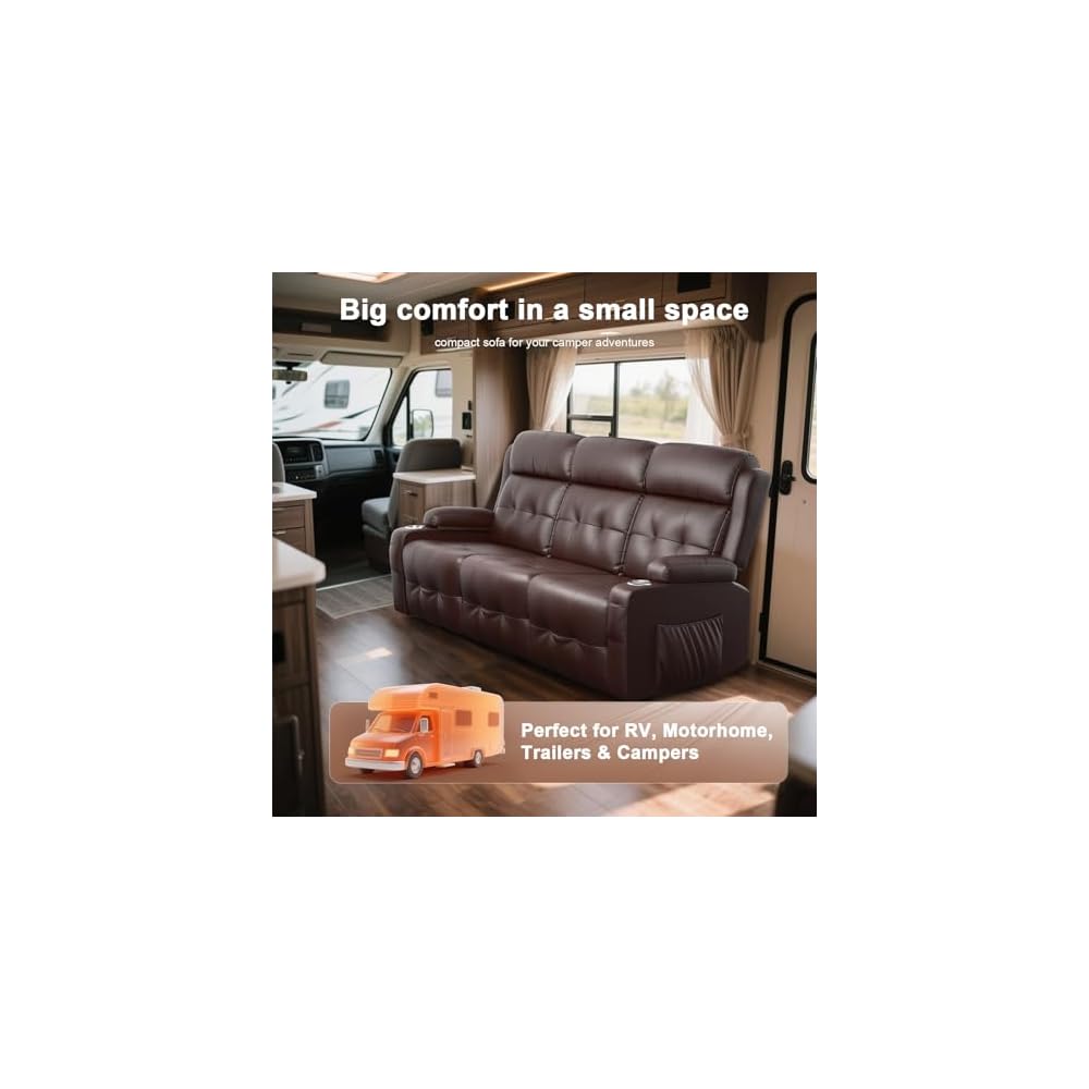 Loveseat-Relaxsofa, übergroßes Relaxsofa, Massage-Relaxsofa mit USB- & Typ-C-Anschluss, Stauraum & Getränkehaltern, Relax-Couch, platzsparende Wandabstand-Relaxsofas für Wohnzimmer & Wohnmobil
