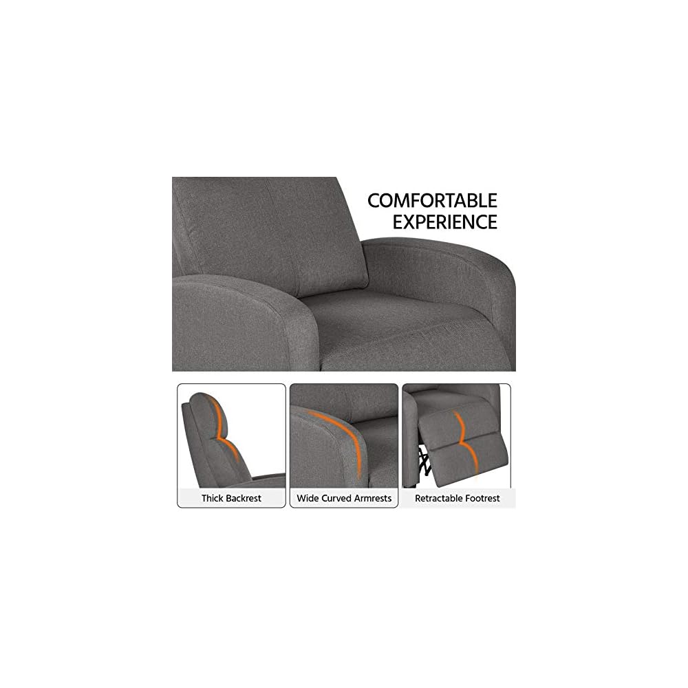 Fabric Recliner Chair Single Modern Sofa Home Theater Seating for Living Room