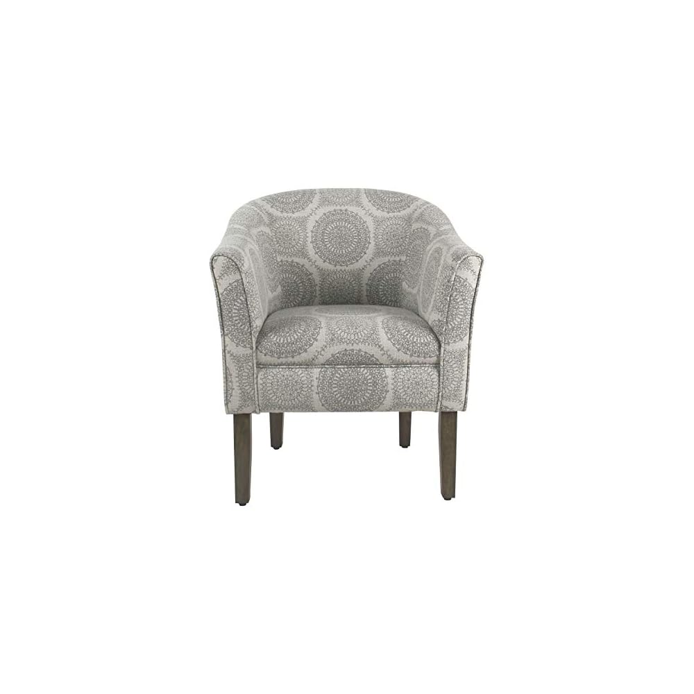Barrel Accent Chair - Grey Medallion