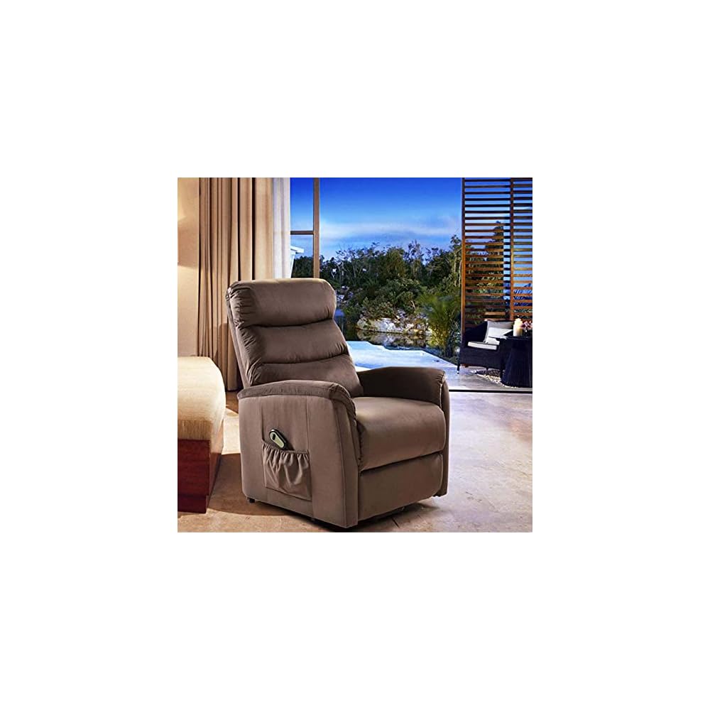 Power Lift Recliner Chair for Elderly Fabric Sofa Living Room Chair Electric Recliner Chairs, Side Pocket, Support 330 Pounds