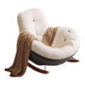 Rocking Chair Living Room Lazy Sofa Single Recliner Balcony Eggshell