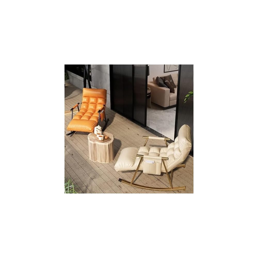 LSLYTQ Verstellbarer Indoor-Schaukelstuhl für Erwachsene – Bequemes Einzelsofa für Schlafzimmer, Wohnzimmer, Leseecke und Balkon – Wasserdichter Funktionsstoff-Sessel
