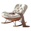 Moderner Schaukelstuhl, Einzelsessel für Schlafzimmer/Wohnzimmer/Büro, weicher, hautfreundlicher Stoff (Farbe: Orange, Größe: 85x60x87cm)