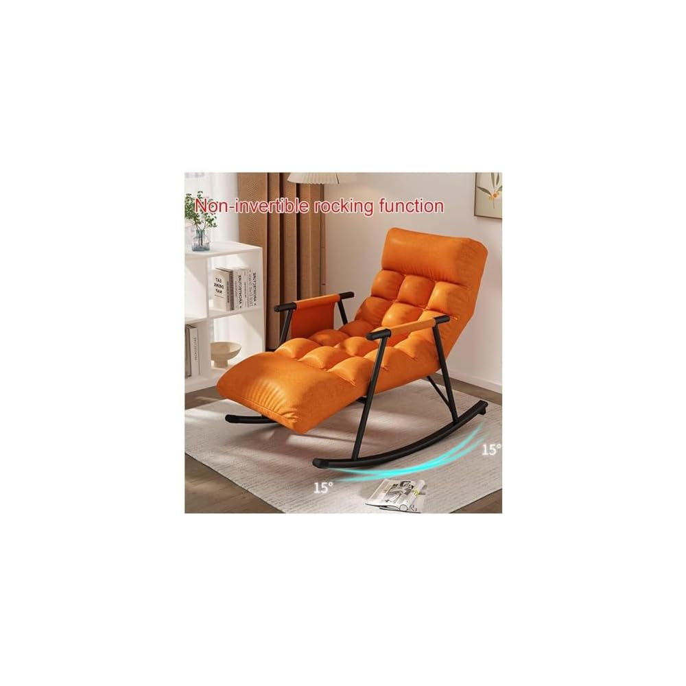 LSLYTQ Verstellbarer Indoor-Schaukelstuhl für Erwachsene – Bequemes Einzelsofa für Schlafzimmer, Wohnzimmer, Leseecke und Balkon – Wasserdichter Funktionsstoff-Sessel