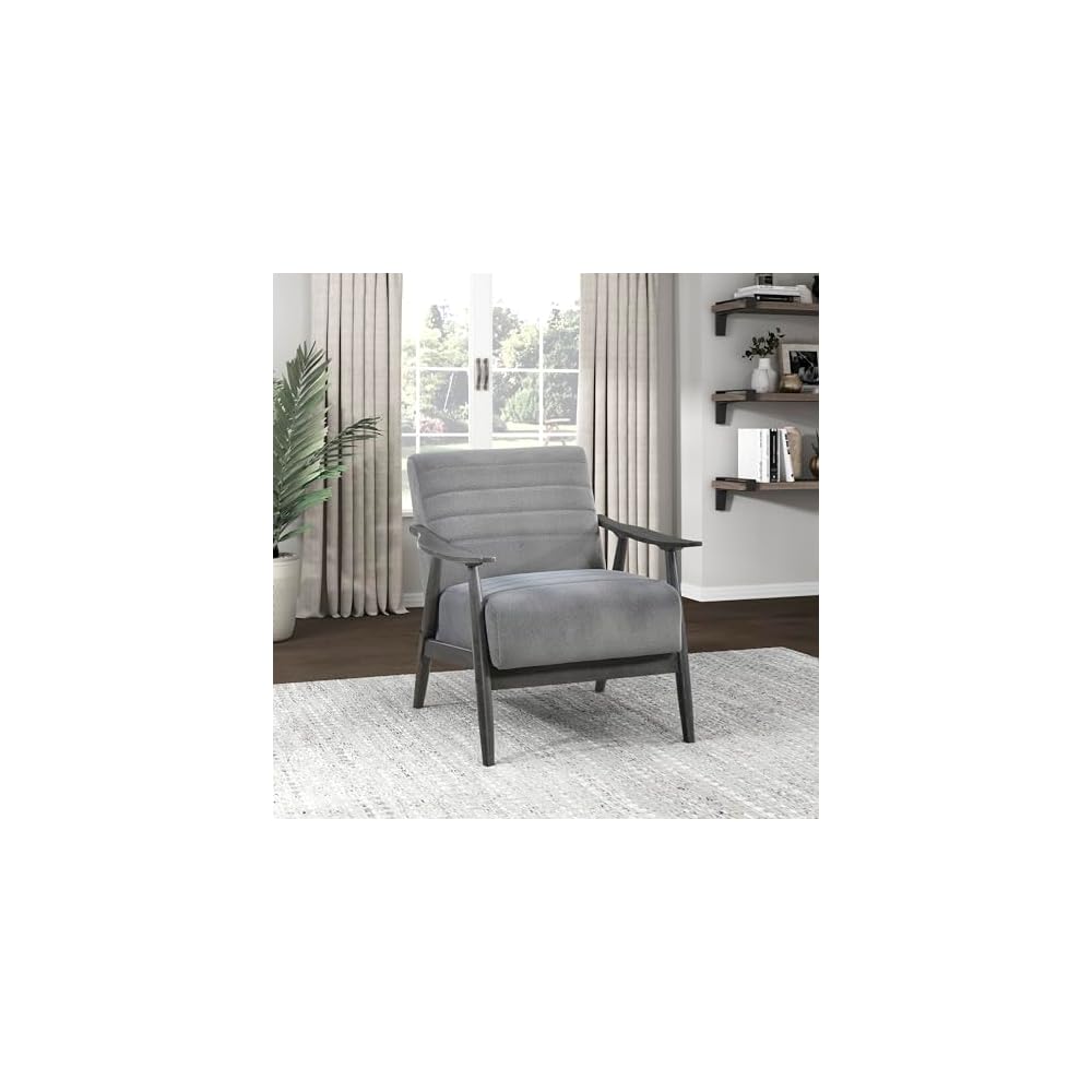 Teague Velvet Accent Chair, Gray