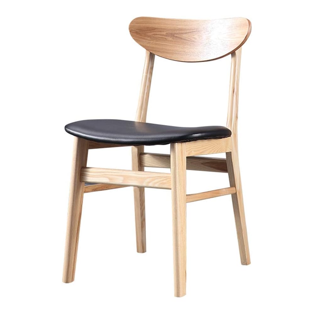 Balcony Chair Solid Wood Backrest Chair Home Leisure Study Chair Bearing Weight 130kg (Color : Wood Color Size : 46 48 75CM)