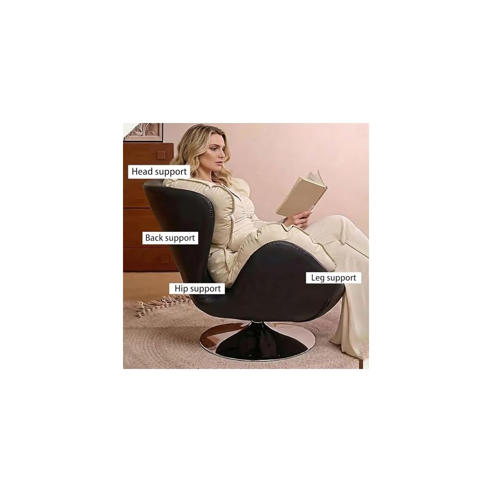 Nordischer Lounge-Sessel, moderner, bequemer Beanbag-Schaukelstuhl, 360° drehbarer Einzelsessel, italienischer Minimalismus, moderner minimalistischer Einzelsessel für Wohnzimmer, Balkon, Schlafzimmer oder Whiskey-Bar