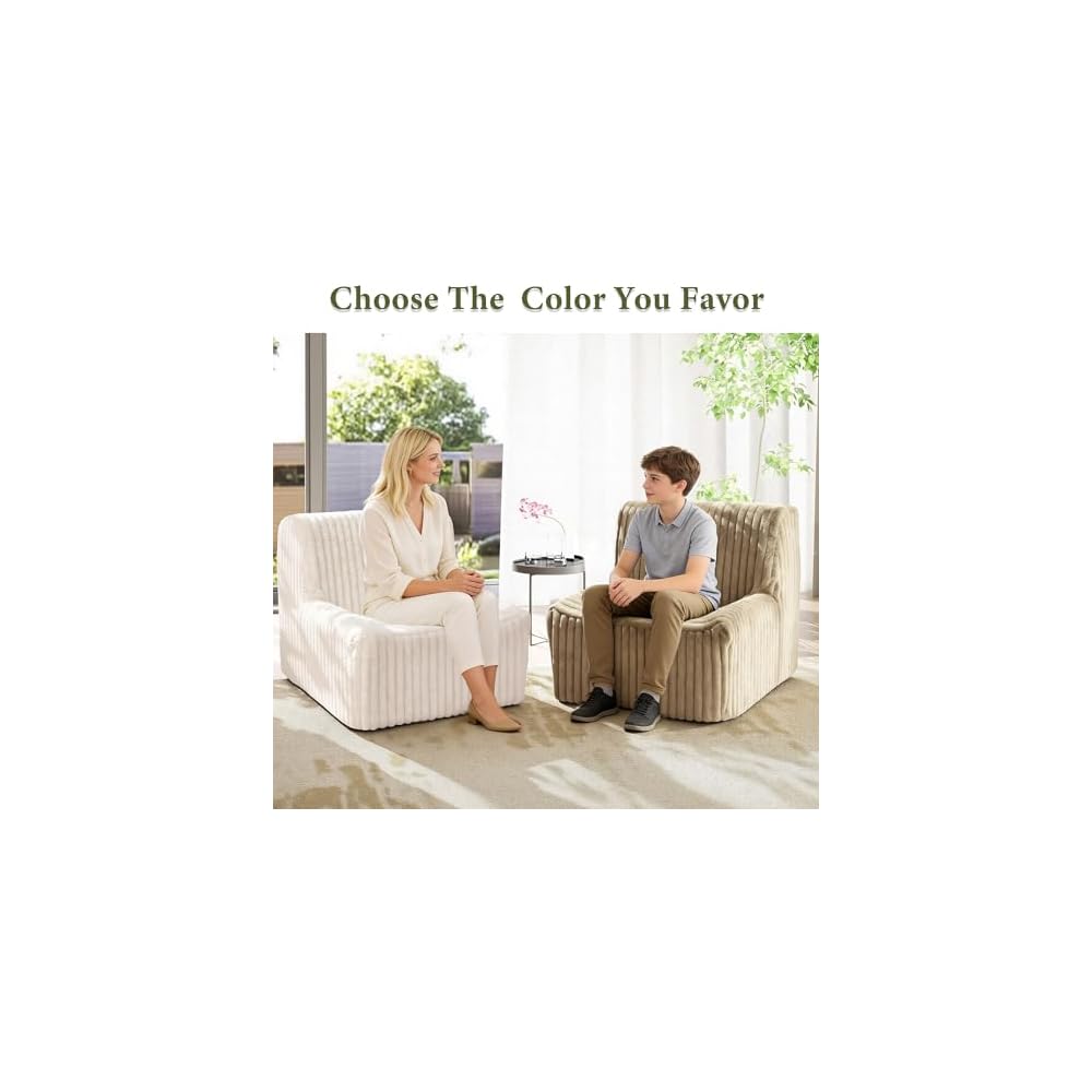 32'' Armless Accent Chair, Boneless Space-Saving Reading Chair