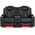 Chicago Elektrisches Relax-Loveseat, Premium Air-Leder – Schwarz